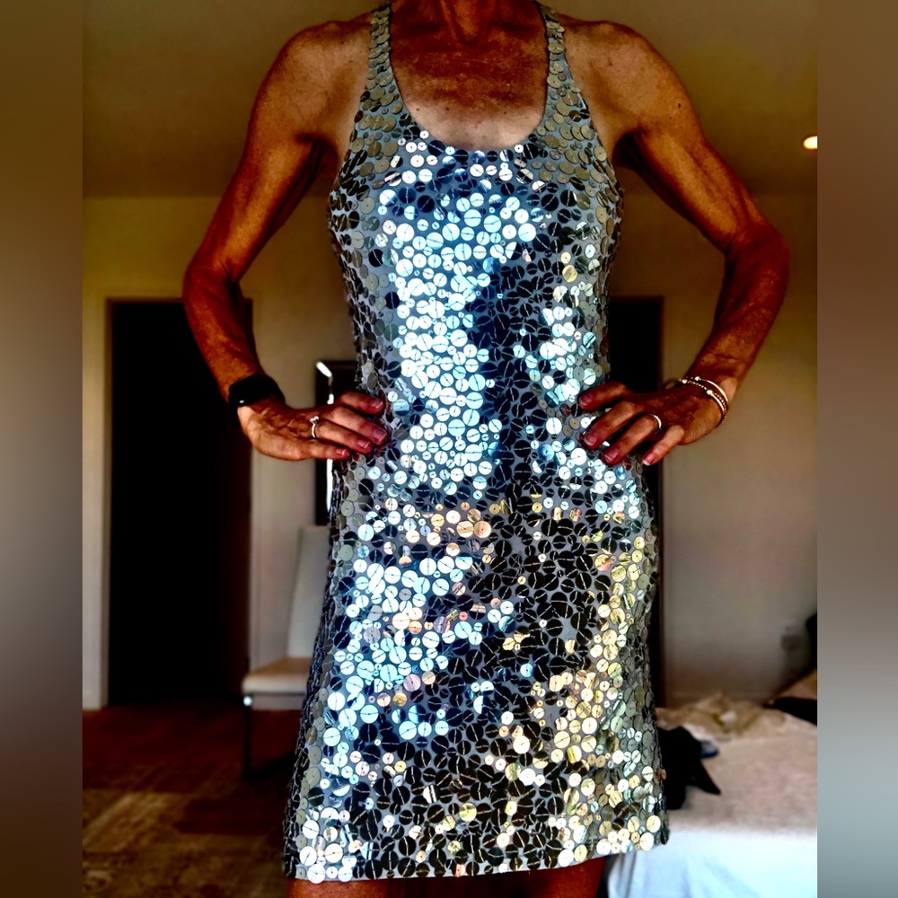 NWT glitter party slip dress, fitted but stretchy,  size S